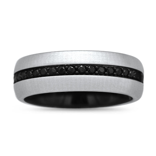 Mens Black Sapphire Wedding Ring