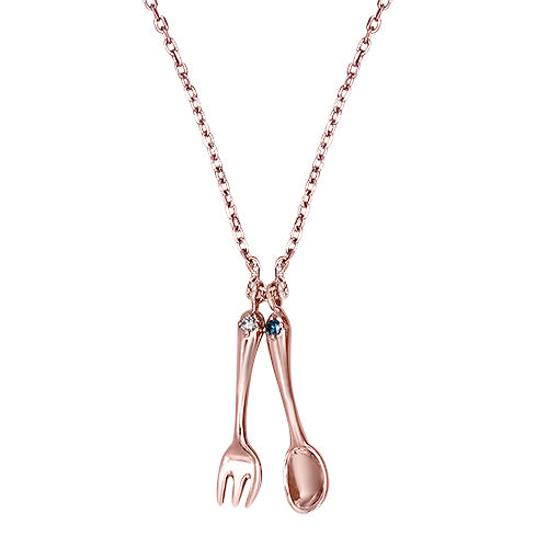 Spoon and Fork Gemstone Necklace