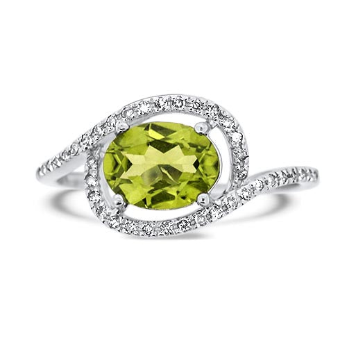 Peridot and Diamond Ring