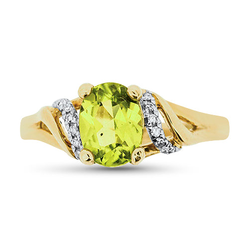 Peridot and Diamond Ring