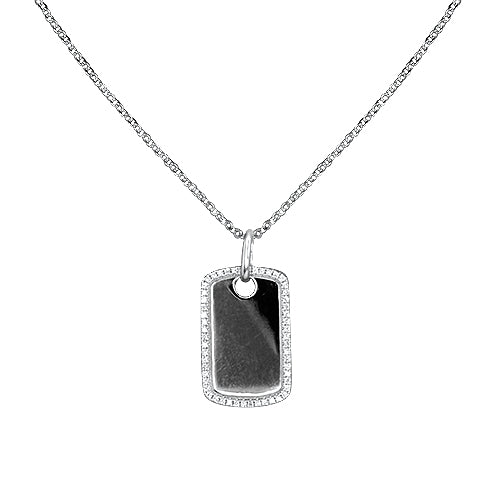 Diamond Framed Tag Pendant