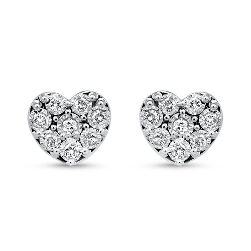 Diamond Heart Stud Earring