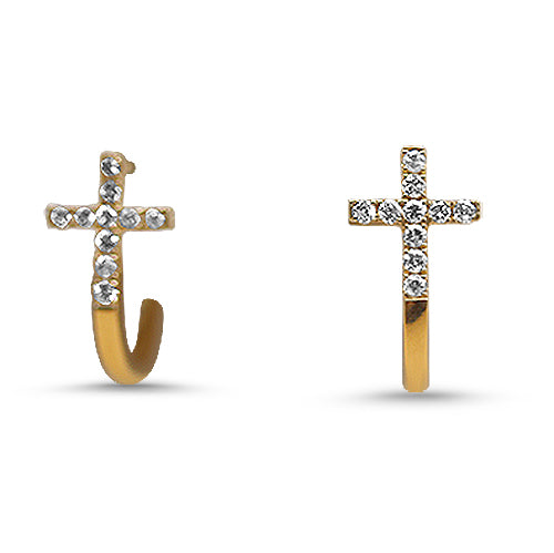 Diamond Cross Earrings