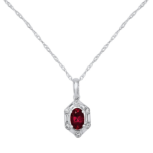 Rubelite and Diamond Pendant