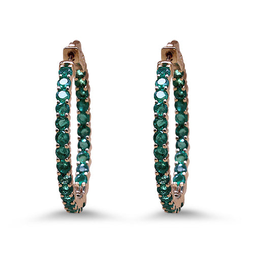 Emerald Inside-Outside Hoops