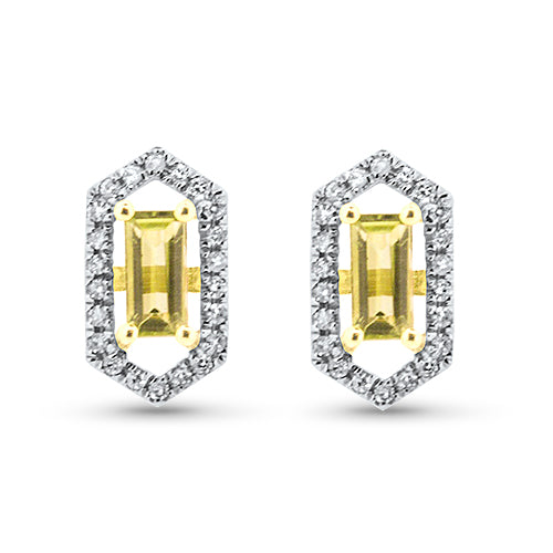 Peridot and Diamond Earrings
