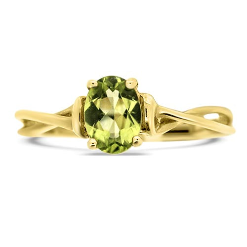 Yellow Gold Peridot Ring