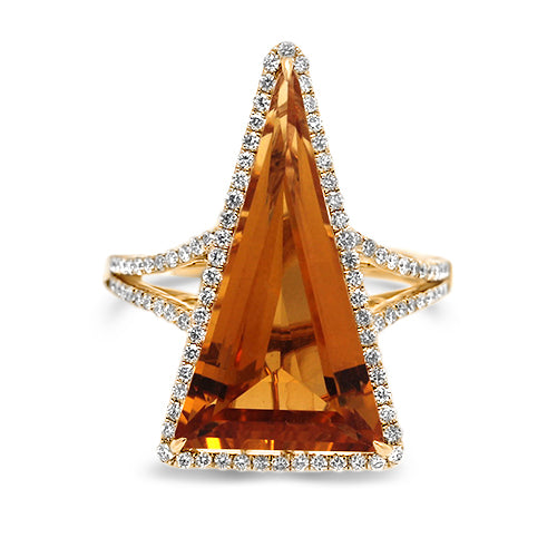 Citrine and Diamond Ring