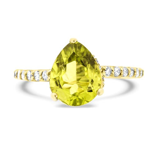 Peridot and Diamond Ring