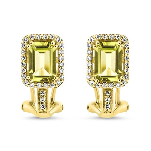 Peridot and Diamond Earrings