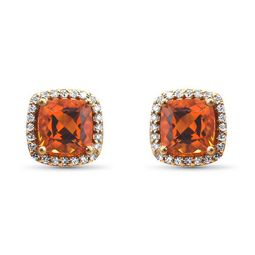 Citrine and Diamond Earrings