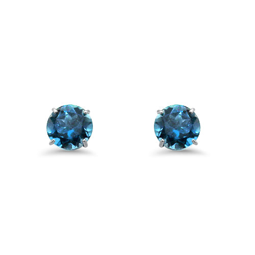 Blue Topaz Stud Earrings