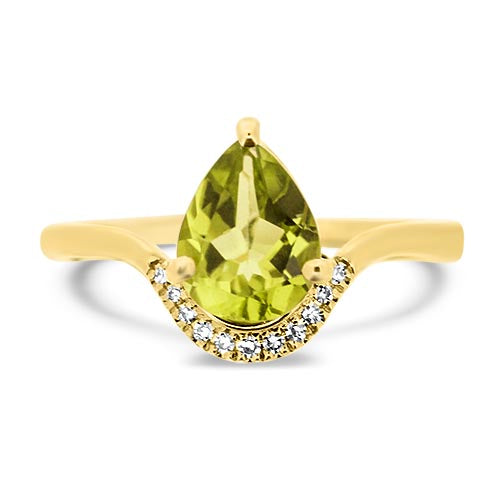 Peridot and Diamond Ring