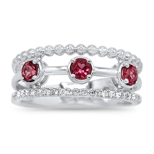 Pink Tourmaline and Diamond Ring