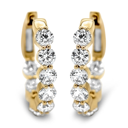 Diamond Inside Outside Hoops