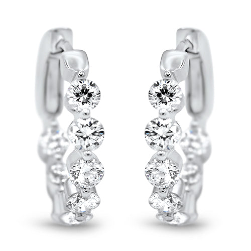 Diamond Inside Outside Hoops