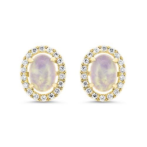 Opal and Diamond Earrings