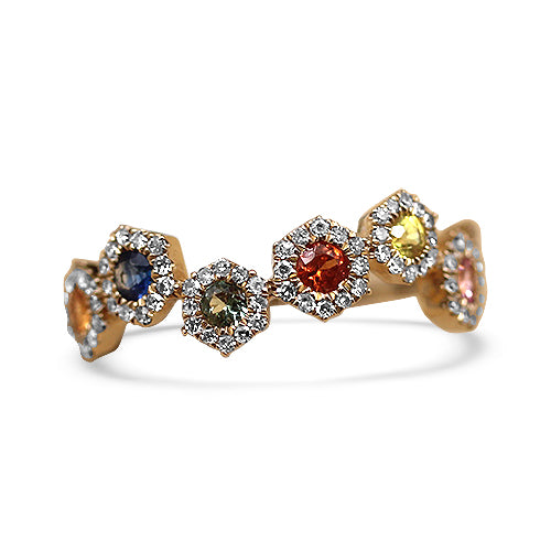 Colored Sapphire and Diamond Ring