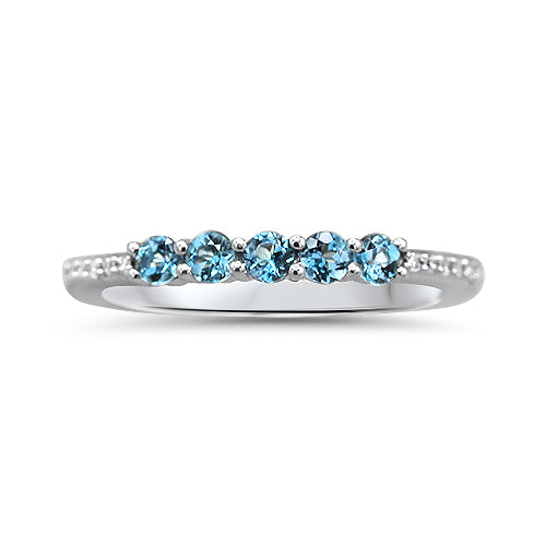 Blue Topaz and Diamond Band
