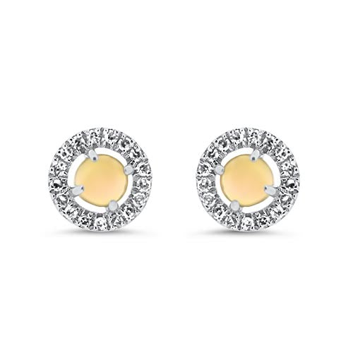 Opal and Diamond Earrings