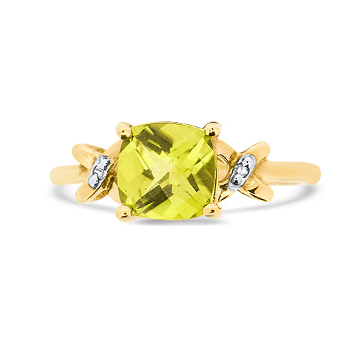Peridot and Diamond Ring