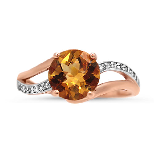 Citrine and Diamond Ring