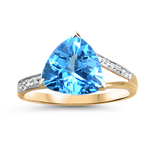 Blue Topaz and Diamond Ring