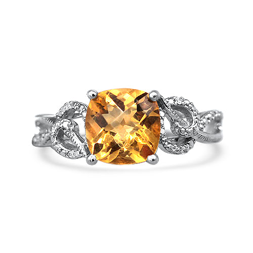 Citrine and Diamond Ring