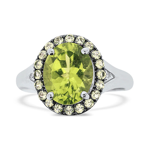 Peridot and Diamond Ring
