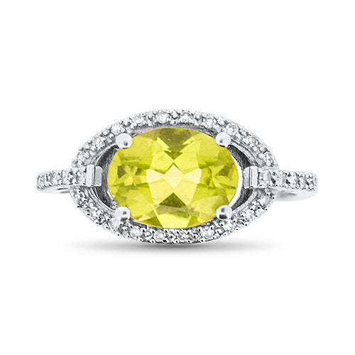 Peridot and Diamond Ring