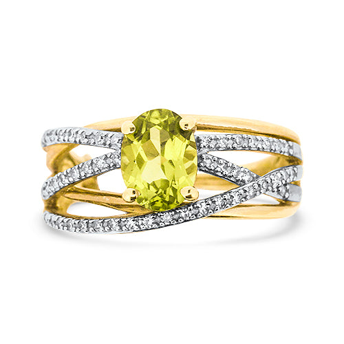 Peridot and Diamond Ring