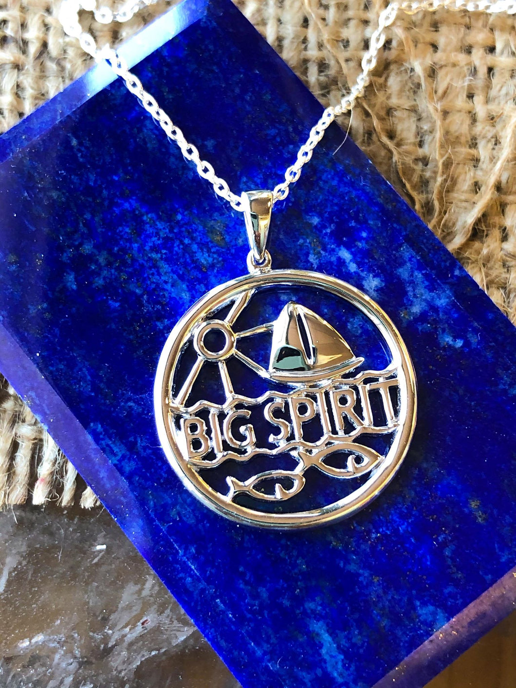 Sterling Silver Big Spirit with Sailboat Pendant