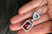 Load image into Gallery viewer, Pink Tourmaline &amp; Blue Topaz Pendant

