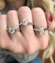 Load image into Gallery viewer, Pear Solitaire Diamond Engagement Ring
