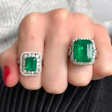 Load image into Gallery viewer, Emerald &amp; Diamond Ring
