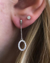 Load image into Gallery viewer, Oval Shape Dangle Diamond Earrings
