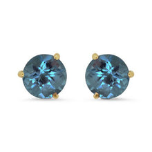 Load image into Gallery viewer, London Blue Topaz 5mm Studs
