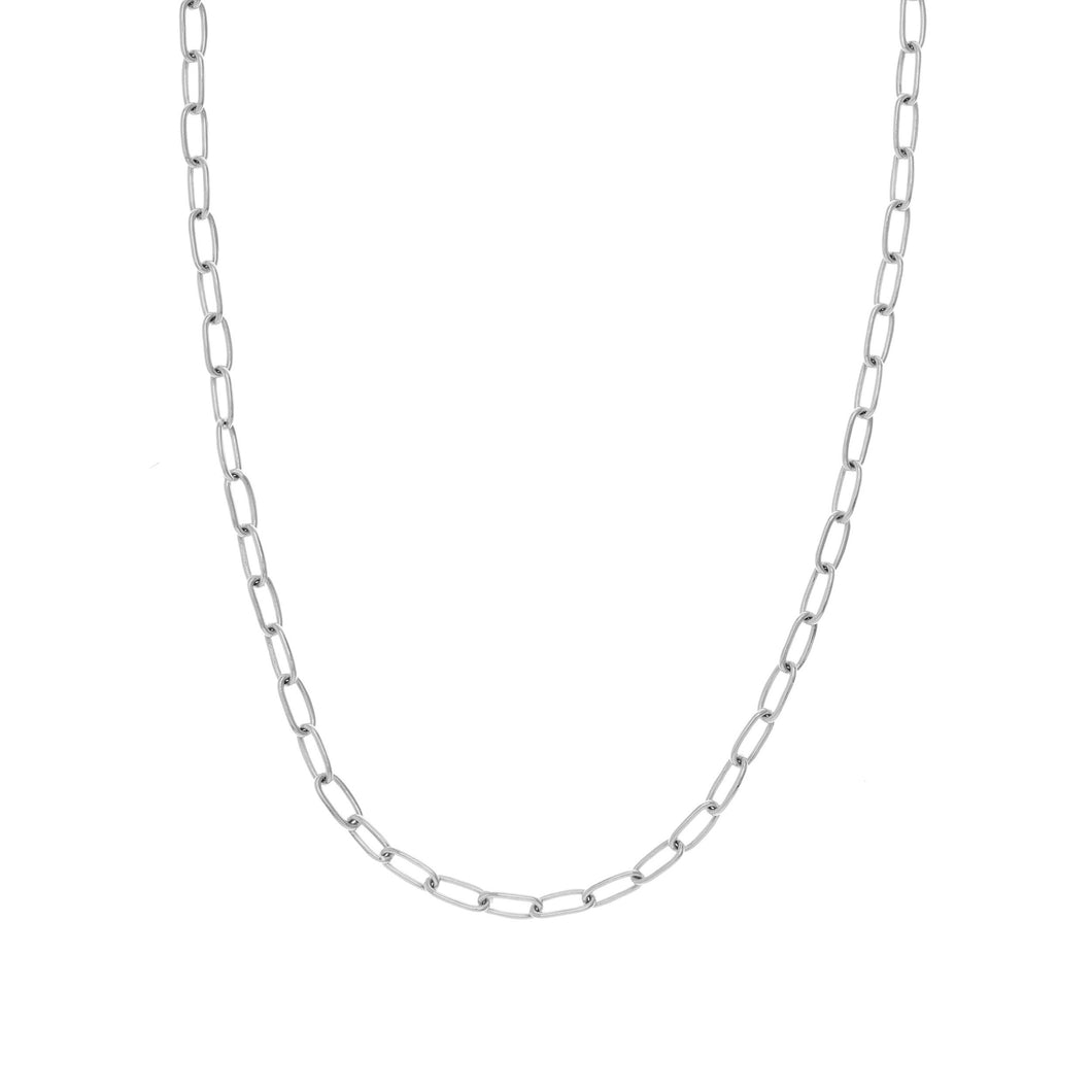 White Gold Paperclip Chain