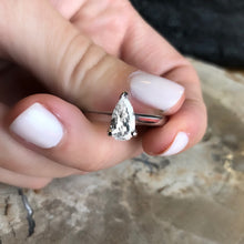 Load image into Gallery viewer, Pear Solitaire Diamond Engagement Ring
