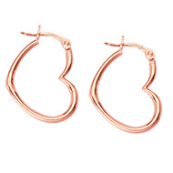 Load image into Gallery viewer, Rose Gold Heart Hoops
