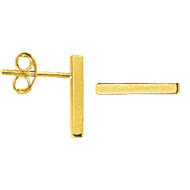 Yellow Gold Bar Earrings