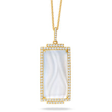 Load image into Gallery viewer, Grey Agate &amp; Diamond Pendant
