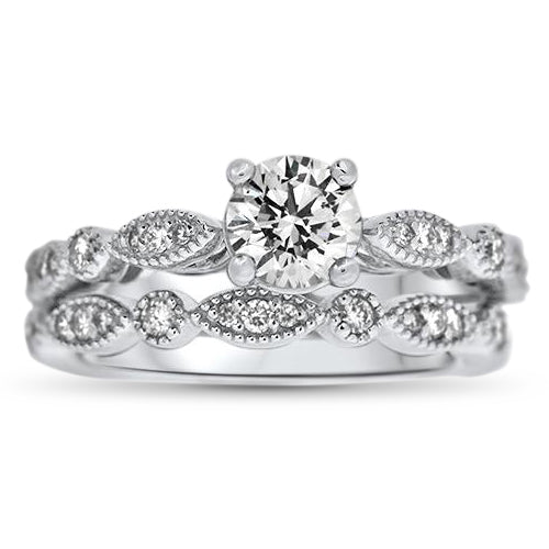 Modern Diamond Wedding Set