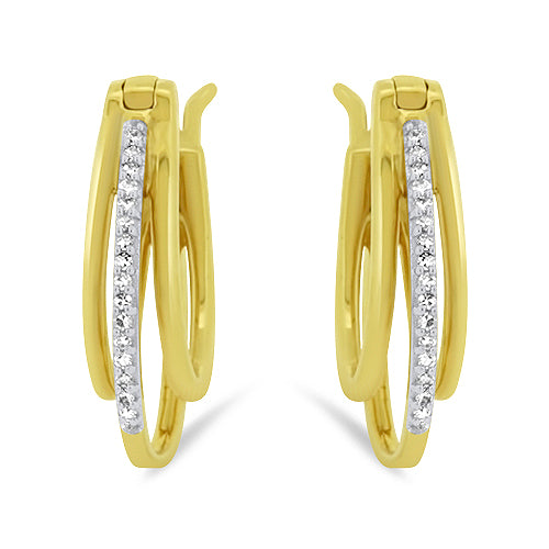 Yellow Gold Diamond Hoops
