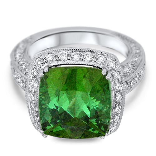 Vintage Inspired Green Tourmaline Ring