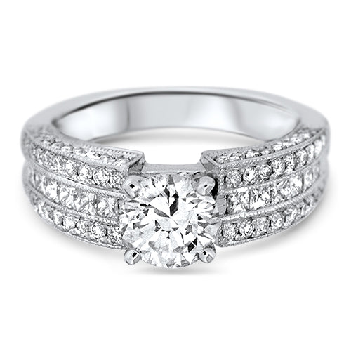 1.0ct Center Round Diamond Engagement Ring