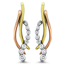 Load image into Gallery viewer, Tri-Toned Dangle Earrings
