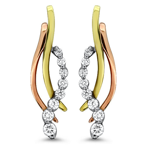 Tri-Toned Dangle Earrings