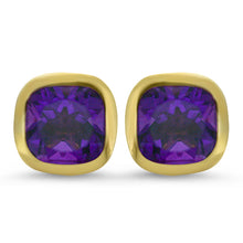 Load image into Gallery viewer, Bezel Set Amethyst Earrings
