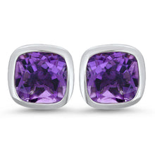 Load image into Gallery viewer, Bezel Set Amethyst Earrings
